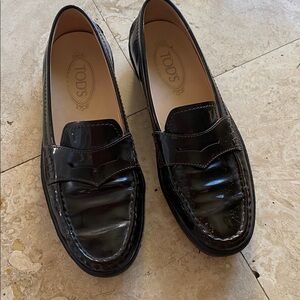 Tod's Black Leather Loafers